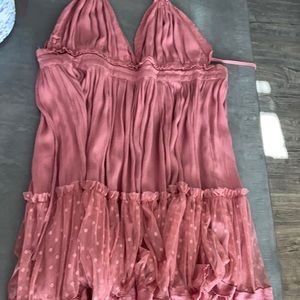 Mauve baby doll halter dress